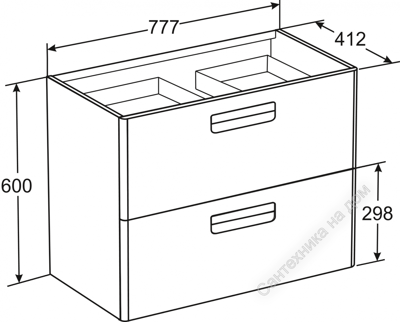 Zru9302732 тумба gap original 800 мм д умывальника бел